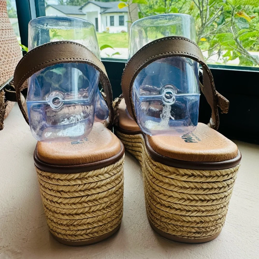 Payma Tan Woven Wedge Sandals Size Europe40/US 9-9.5